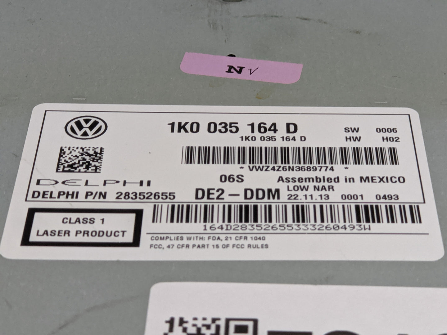 2012-2015 Volkswagen Beetle Radio AM FM Cd Player Receiver Replacement P/N:1K0 035 164 D Fits Fits 2010 2011 2012 2013 2014 