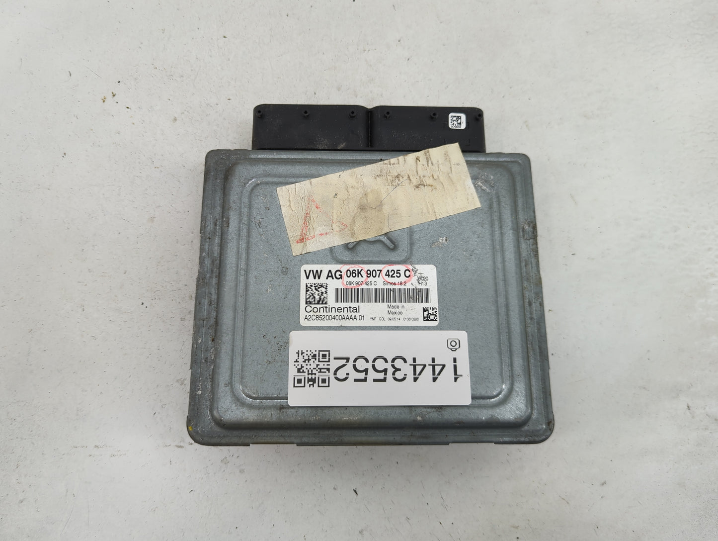 2014-2015 Volkswagen Beetle PCM Engine Control Computer ECU ECM PCU OEM P/N:06K907425C A2C85200400AAAA Fits Fits 2014 2015 O