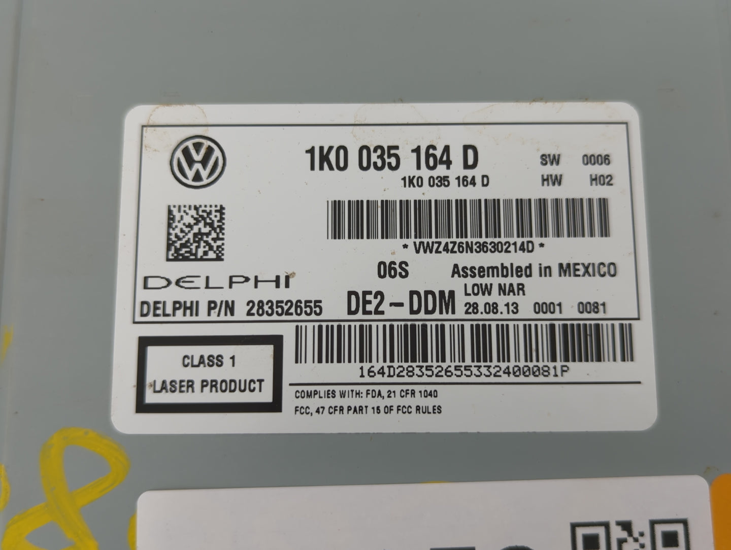 2012-2016 Volkswagen Beetle Am Fm Cd Player Radio Receiver - Oemusedautoparts1.com