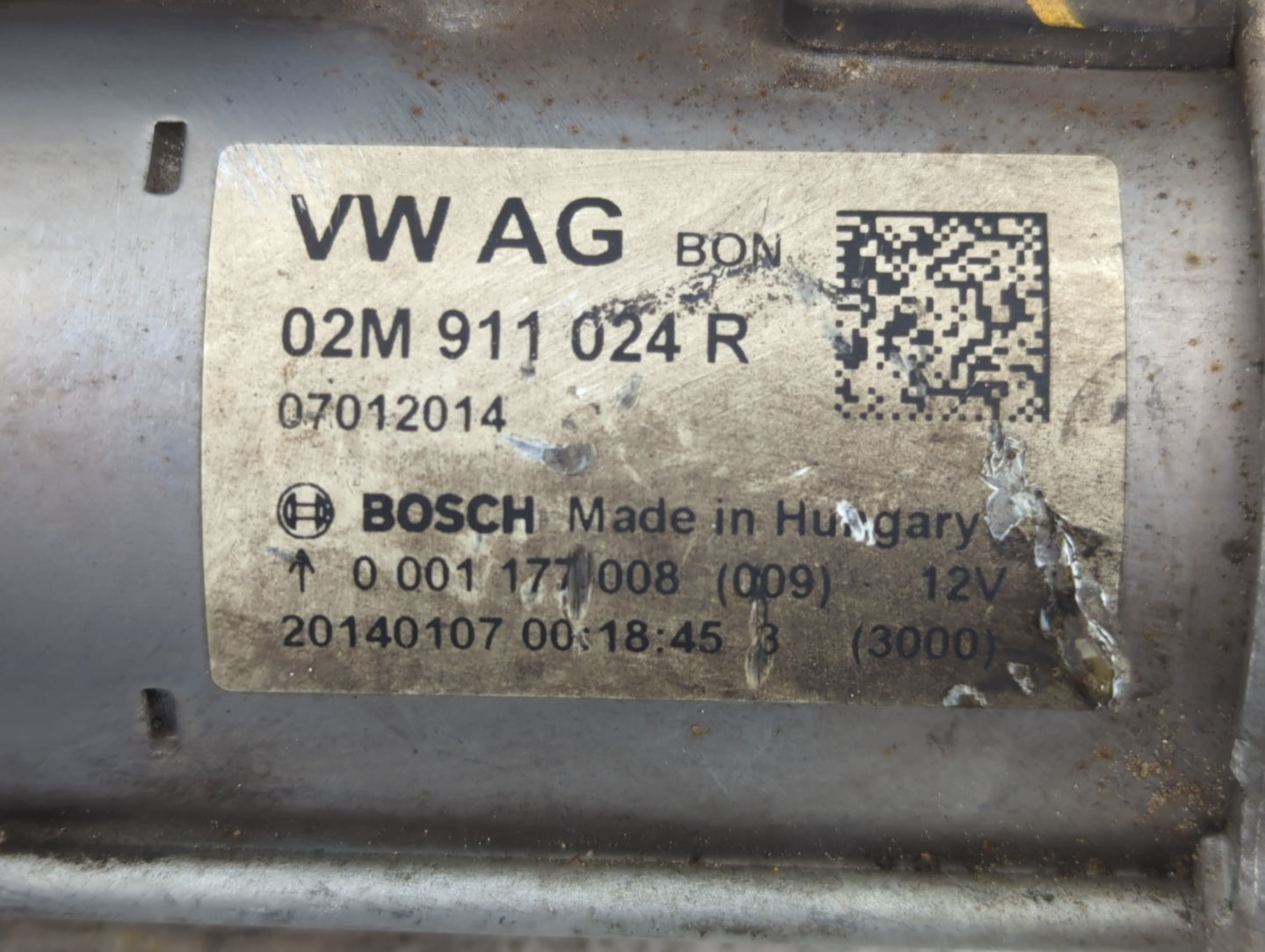 2014-2017 Volkswagen Beetle Car Starter Motor Solenoid OEM P/N:07012014 02M 911 024 R Fits OEM Used Auto Parts - Oemusedauto