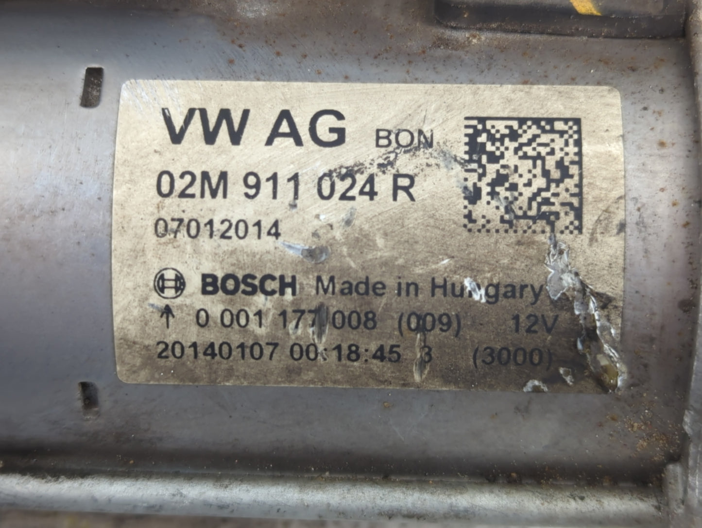 2014-2017 Volkswagen Beetle Car Starter Motor Solenoid OEM P/N:07012014 02M 911 024 R Fits OEM Used Auto Parts - Oemusedauto