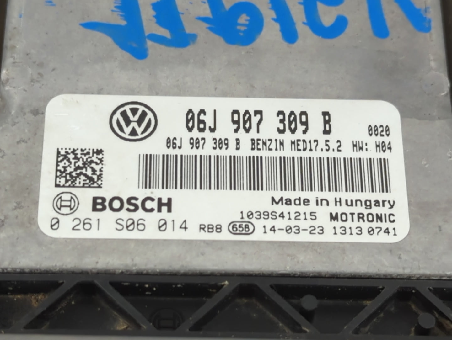 2014 Volkswagen Cc PCM Engine Control Computer ECU ECM PCU OEM P/N:06J 907 309 B Fits OEM Used Auto Parts - Oemusedautoparts