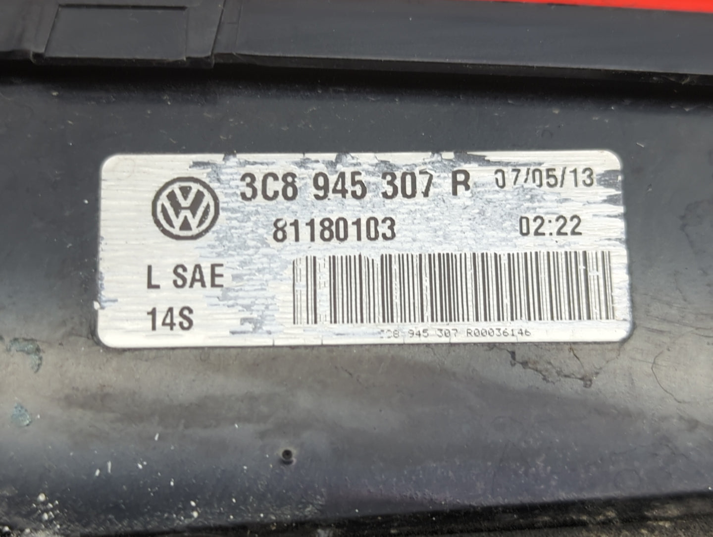 2013-2017 Volkswagen Cc Tail Light Assembly Passenger Right OEM P/N:3C8 945 307 R Fits Fits 2013 2014 2015 2016 2017 OEM Use