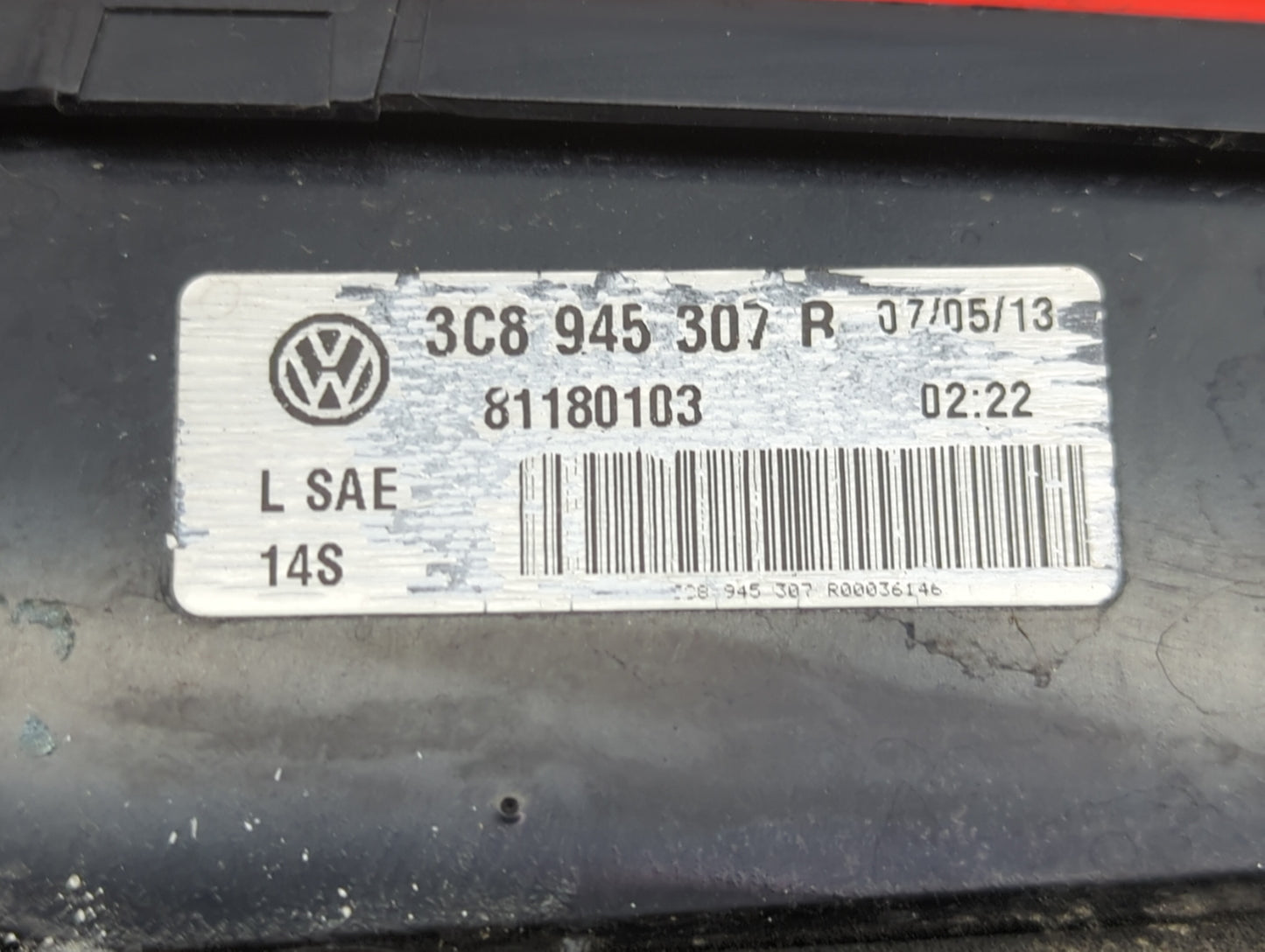 2013-2017 Volkswagen Cc Tail Light Assembly Passenger Right OEM P/N:3C8 945 307 R Fits Fits 2013 2014 2015 2016 2017 OEM Use