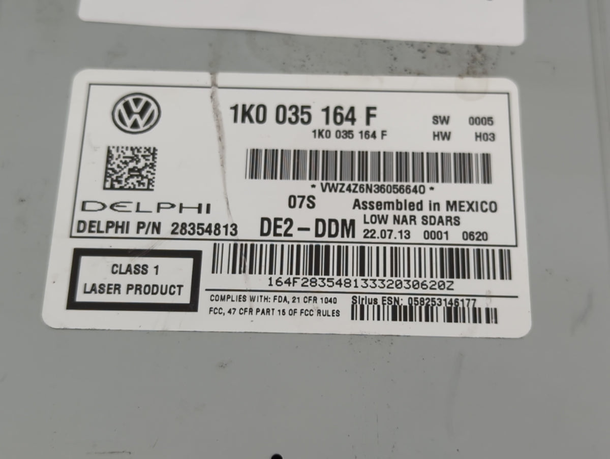 2014 Volkswagen Jetta Radio AM FM Cd Player Receiver Replacement Fits 2013 2015 OEM Used Auto Parts - Oemusedautoparts1.com
