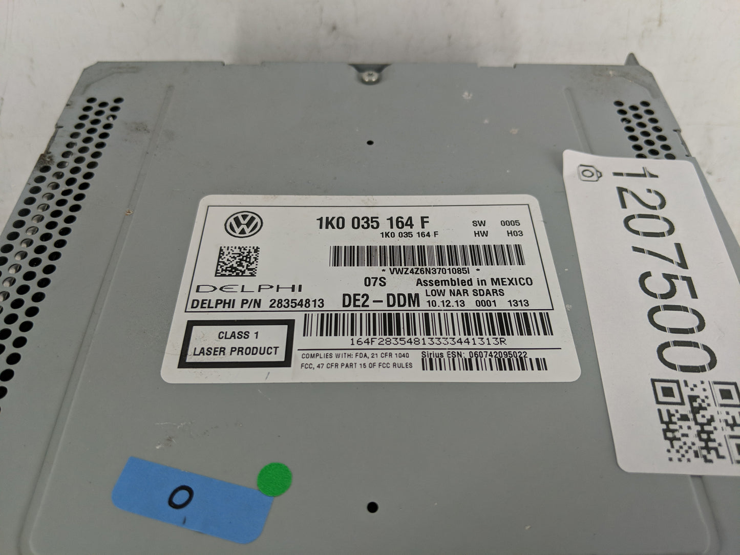 2014 Volkswagen Jetta Radio AM FM Cd Player Receiver Replacement P/N:1K0 035 164 F Fits OEM Used Auto Parts - Oemusedautopar