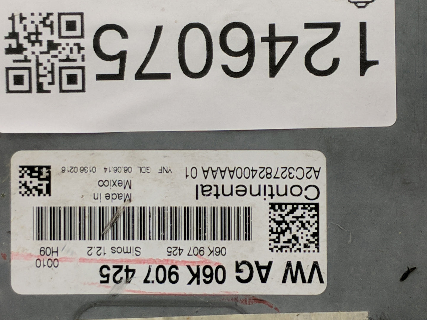 2014 Volkswagen Jetta PCM Engine Control Computer ECU ECM PCU OEM P/N:06K 907 425 Fits OEM Used Auto Parts - Oemusedautopart