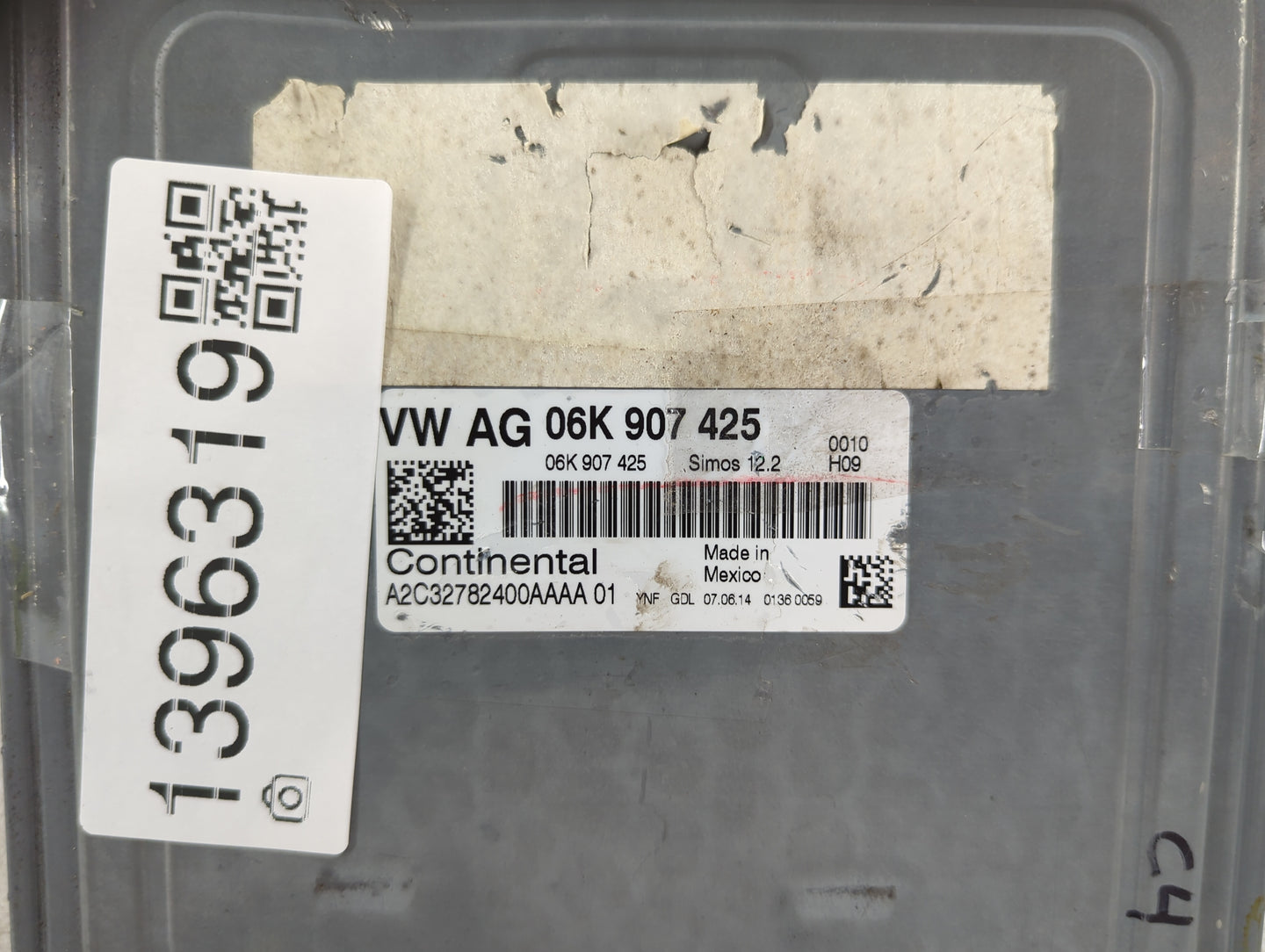 2014 Volkswagen Jetta PCM Engine Control Computer ECU ECM PCU OEM P/N:06K 907 425 Fits OEM Used Auto Parts - Oemusedautopart