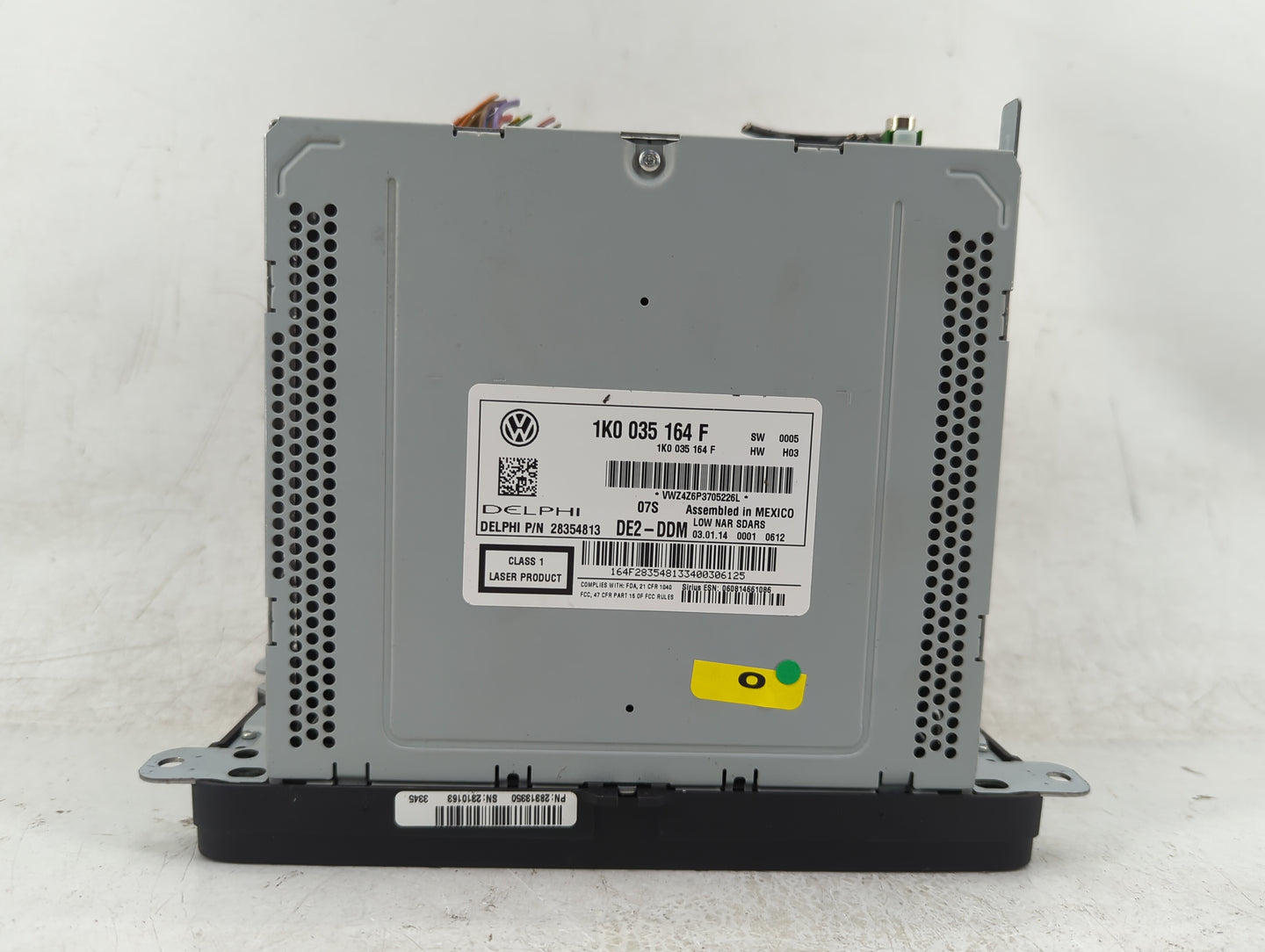 2014 Volkswagen Jetta Radio AM FM Cd Player Receiver Replacement P/N:1k0035164f Fits Fits 2013 2015 OEM Used Auto Parts - Oe