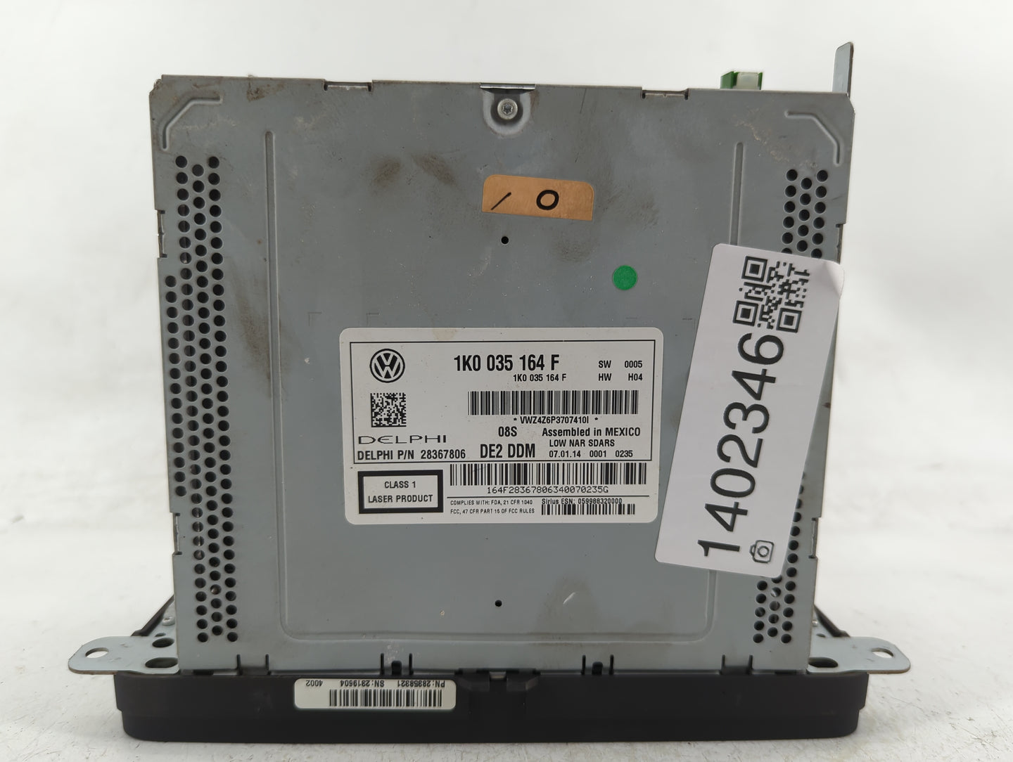 2012-2017 Volkswagen Jetta Radio AM FM Cd Player Receiver Replacement P/N:1K0 035 164 F Fits Fits 2012 2013 2014 2015 2016 2