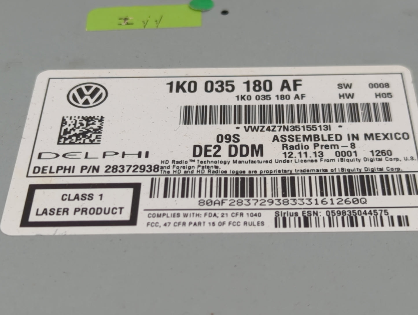 2012-2017 Volkswagen Jetta Radio AM FM Cd Player Receiver Replacement P/N:1K0035180AF Fits Fits 2012 2013 2014 2015 2016 201