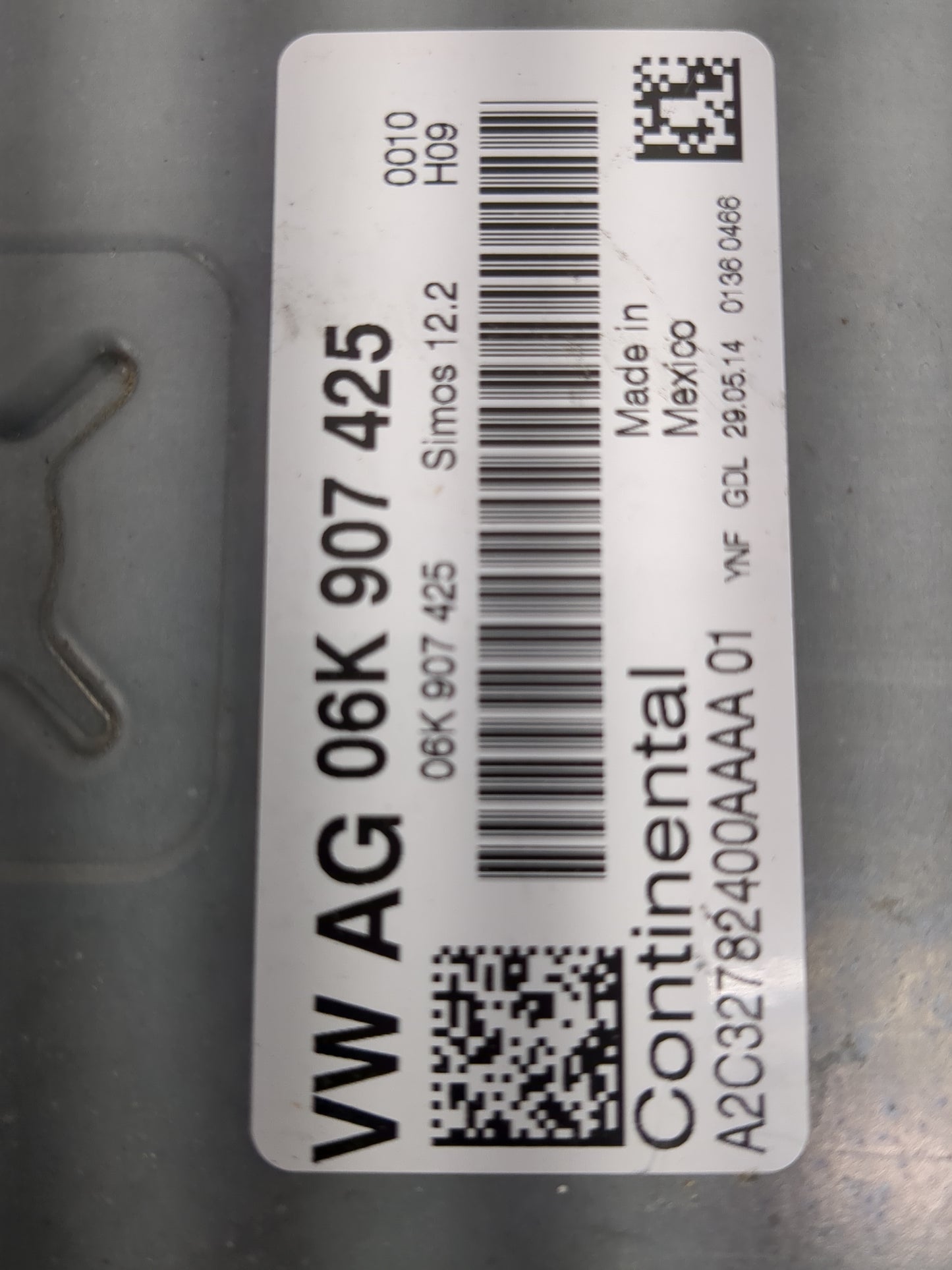 2014 Volkswagen Jetta PCM Engine Control Computer ECU ECM PCU OEM P/N:06K907425 A2C32782400AAAA Fits OEM Used Auto Parts - O