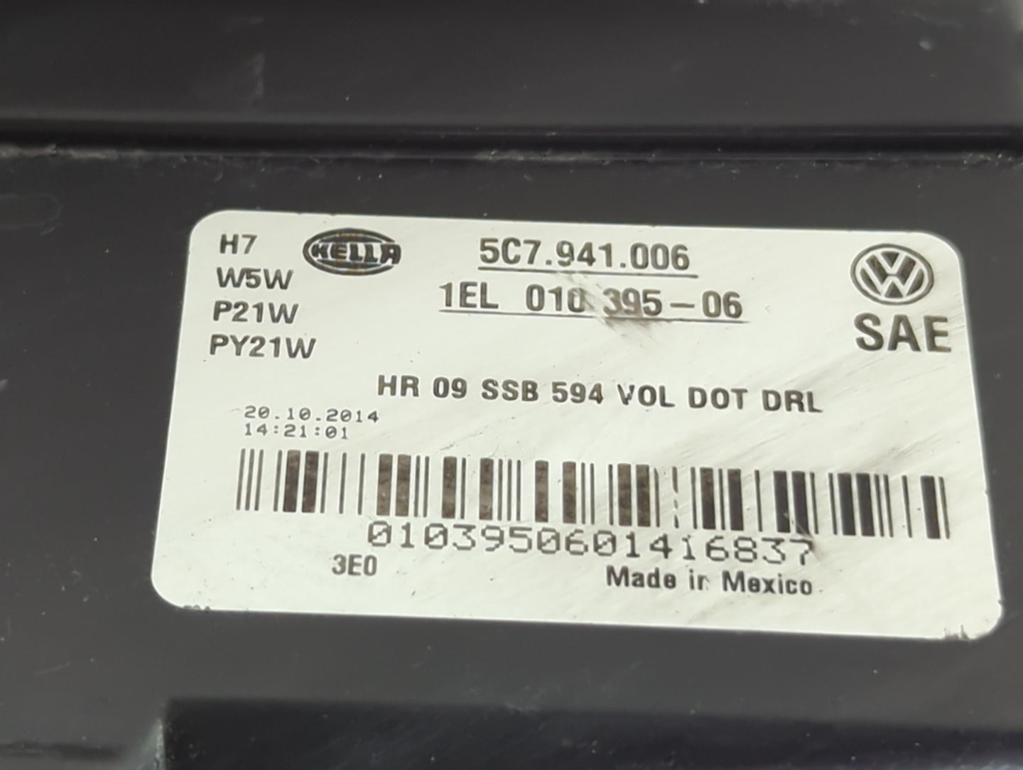 2011-2016 Volkswagen Jetta Passenger Right Oem Head Light Headlight Lamp - Oemusedautoparts1.com