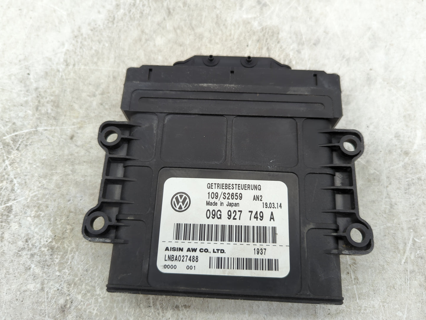 2014 Volkswagen Jetta PCM Engine Control Computer ECU ECM PCU OEM P/N:09G927749A 109/S2659, LNBA027488 Fits OEM Used Auto Pa
