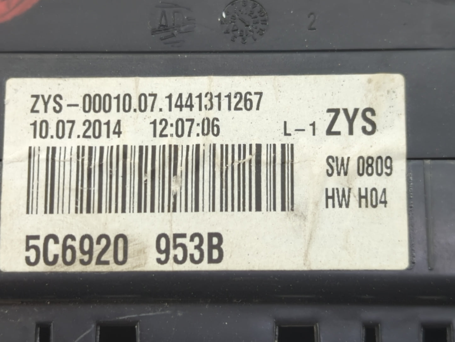 2014 Volkswagen Jetta Instrument Cluster Speedometer Gauges P/N:5C6920953B Fits OEM Used Auto Parts - Oemusedautoparts1.com
