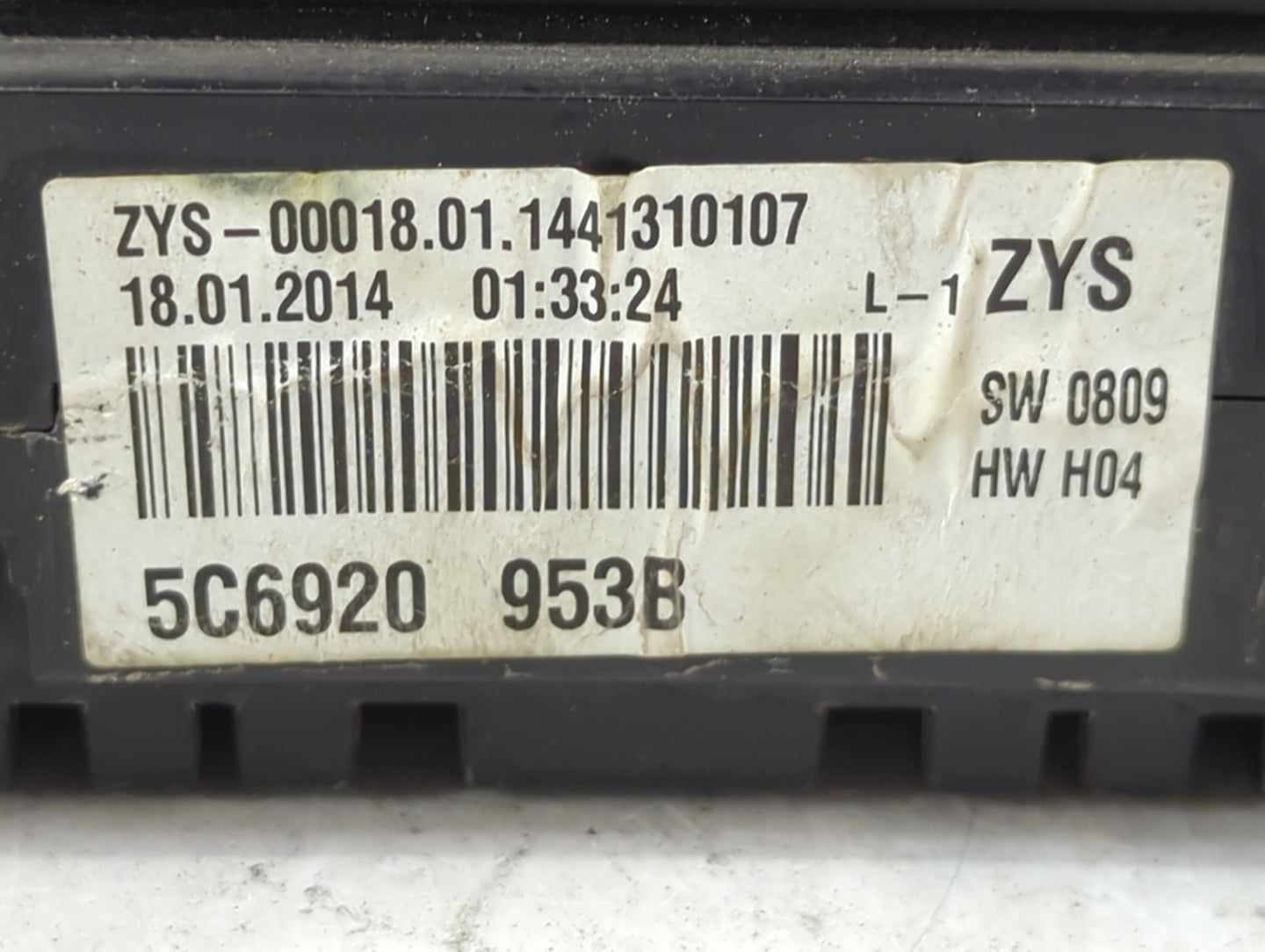 2014 Volkswagen Jetta Instrument Cluster Speedometer Gauges P/N:5C6920953B Fits OEM Used Auto Parts - Oemusedautoparts1.com