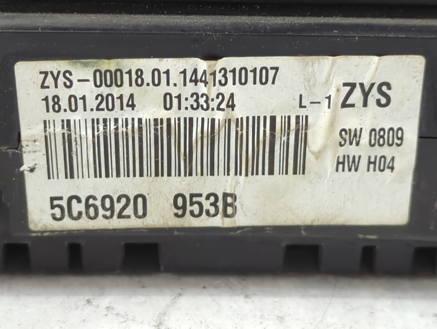 2014 Volkswagen Jetta Instrument Cluster Speedometer Gauges P/N:5C6920953B Fits OEM Used Auto Parts - Oemusedautoparts1.com