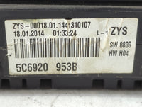 2014 Volkswagen Jetta Instrument Cluster Speedometer Gauges P/N:5C6920953B Fits OEM Used Auto Parts - Oemusedautoparts1.com