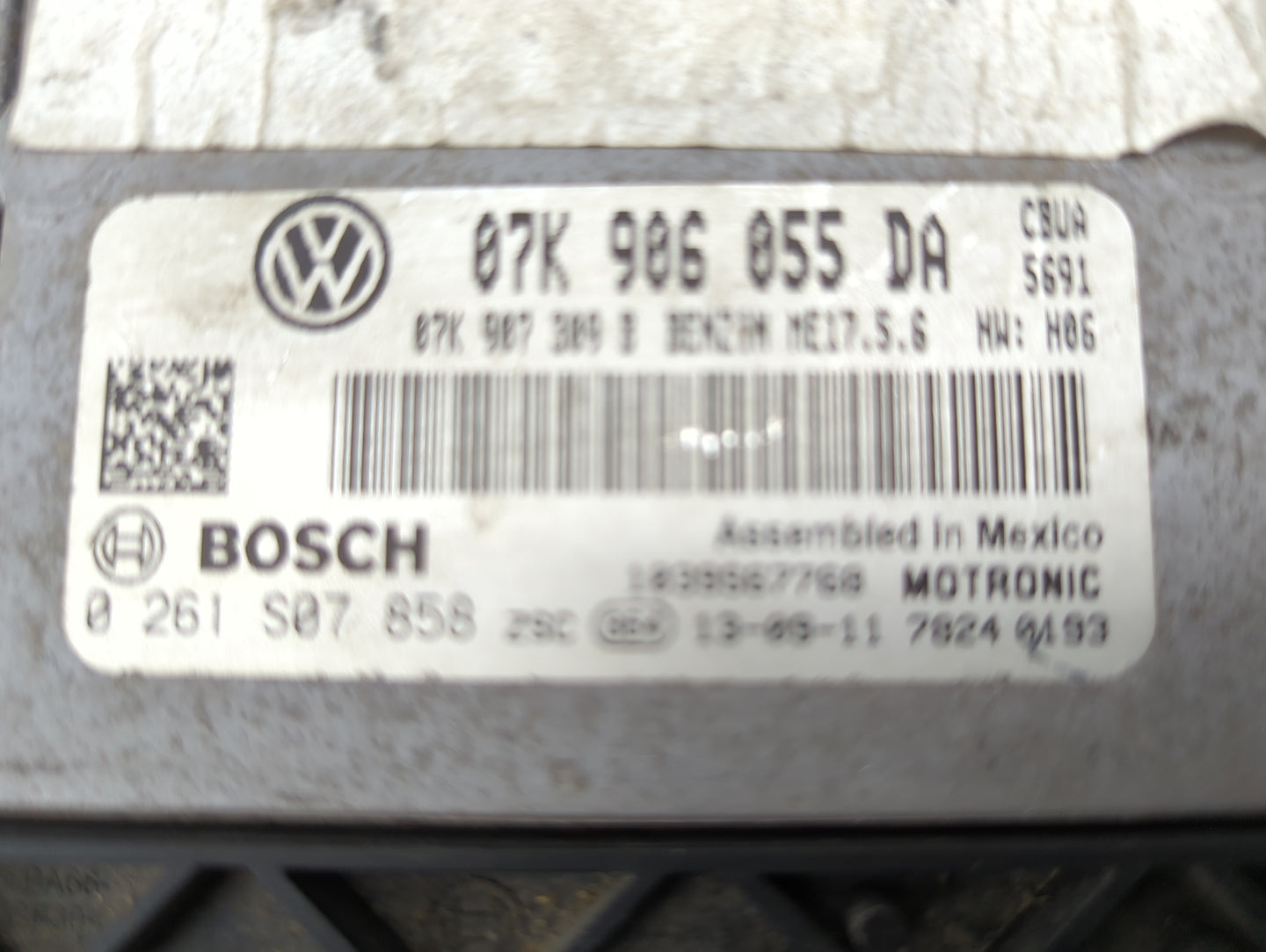 2014 Volkswagen Jetta PCM Engine Control Computer ECU ECM PCU OEM P/N:07K906055DA 07K907309B, 0261S07858 Fits OEM Used Auto 