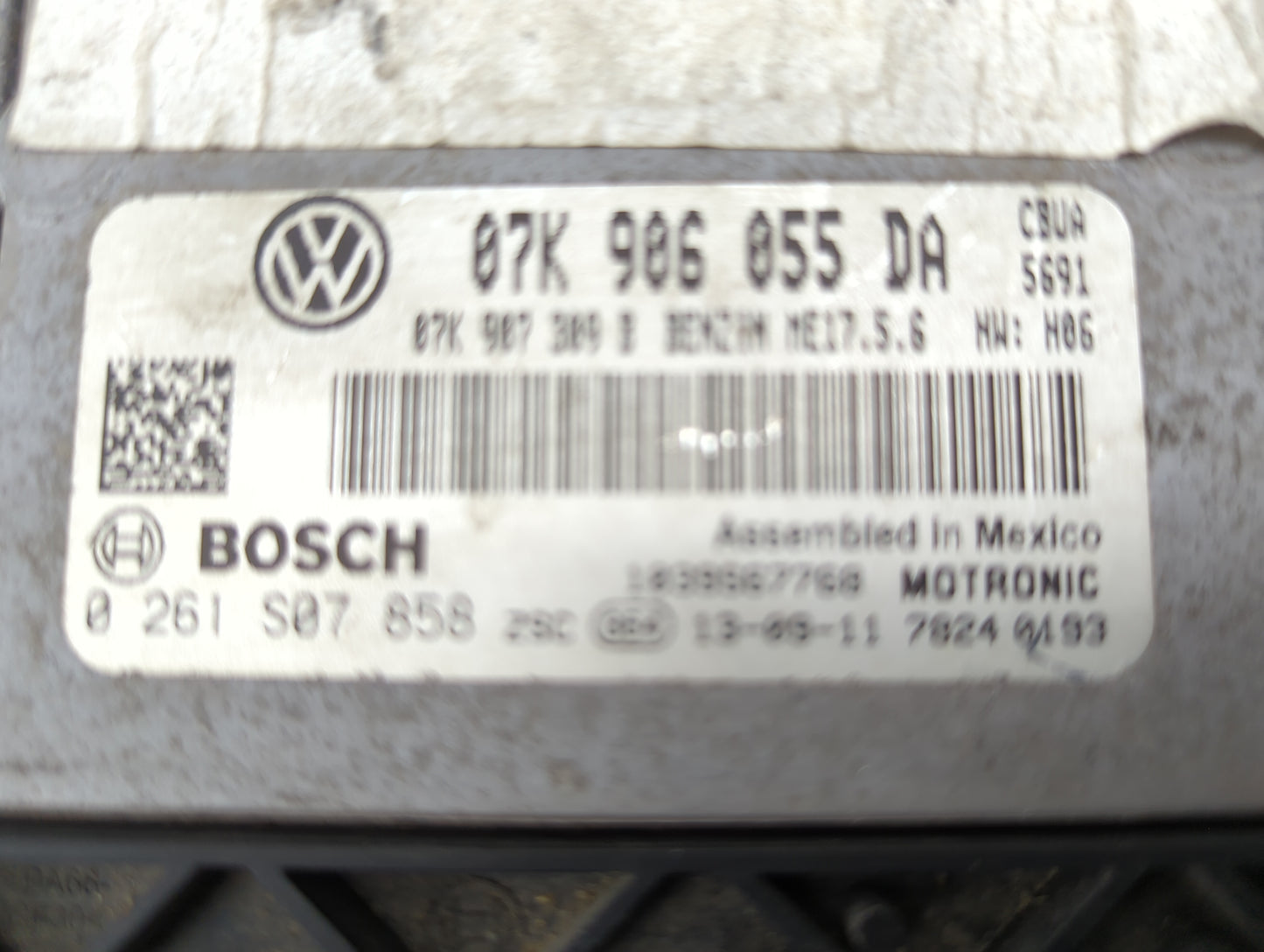 2014 Volkswagen Jetta PCM Engine Control Computer ECU ECM PCU OEM P/N:07K906055DA 07K907309B, 0261S07858 Fits OEM Used Auto 