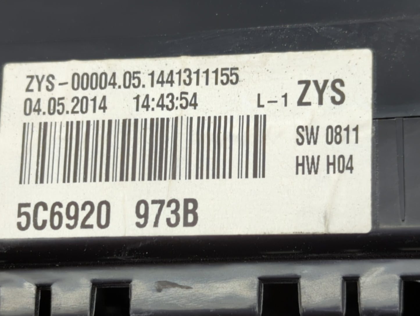2014 Volkswagen Jetta Instrument Cluster Speedometer Gauges P/N:5C6920973B Miles: Fits OEM Used Auto Parts - Oemusedautopart
