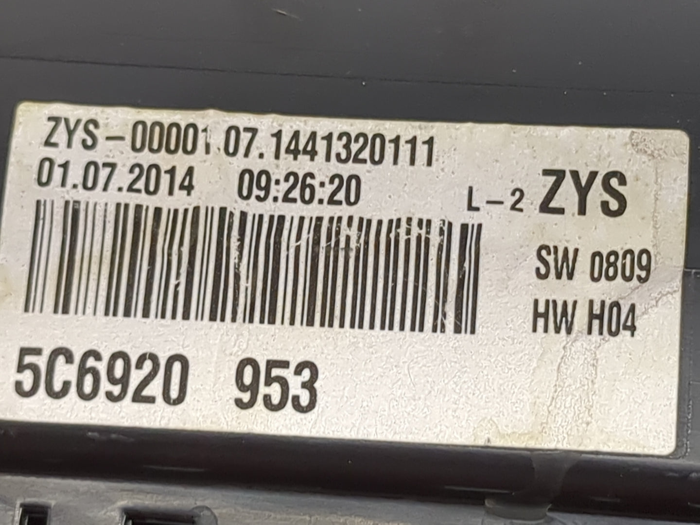 2014 Volkswagen Jetta Instrument Cluster Speedometer Gauges P/N:5C6920953 A2C84602200 Miles: Fits OEM Used Auto Parts - Oemu