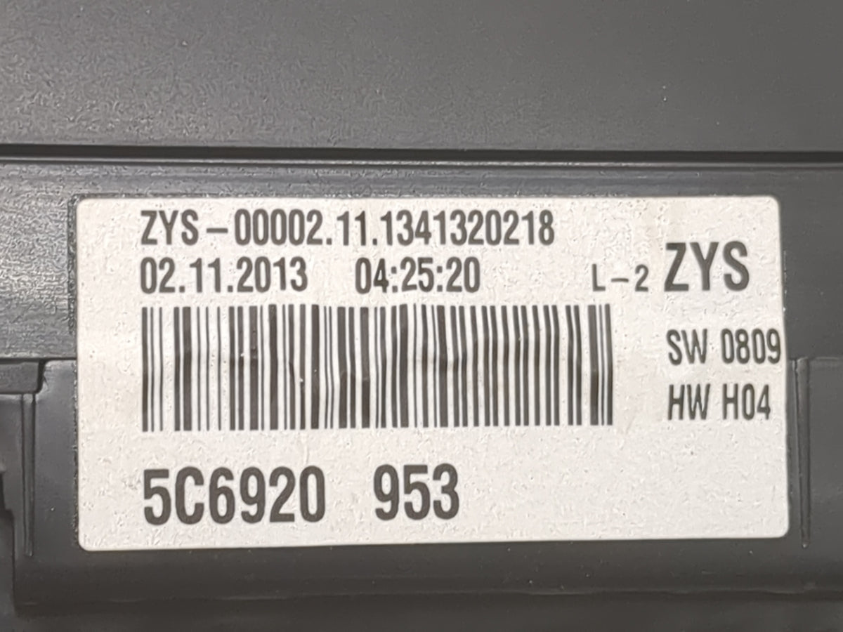 2014 Volkswagen Jetta Instrument Cluster Speedometer Gauges P/N:5C6920953 ZYS-00002.11.1341320218 Miles: Fits OEM Used Auto 