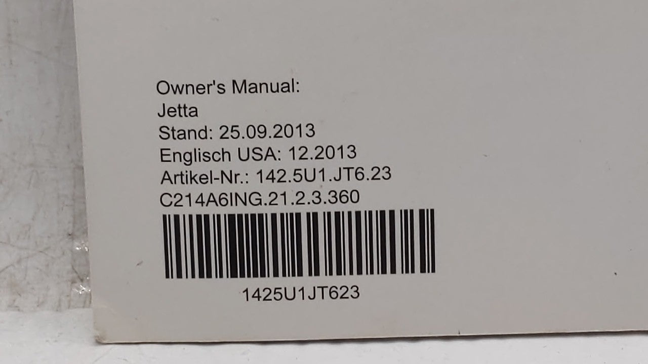 2014 Volkswagen Jetta Owners Manual Book Guide OEM Used Auto Parts - Oemusedautoparts1.com