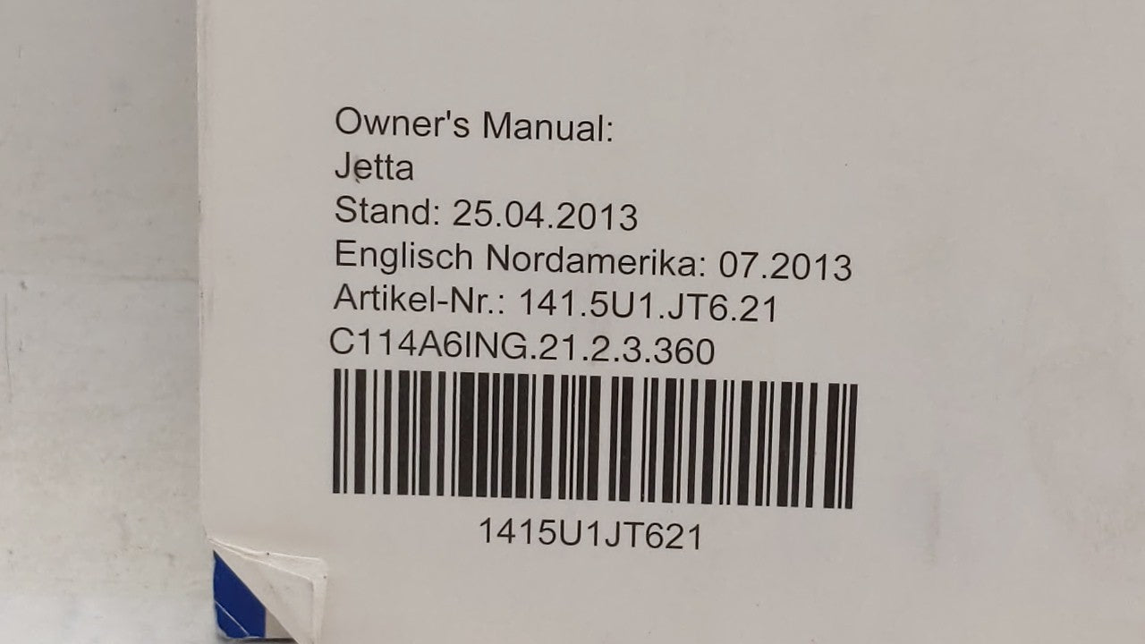 2014 Volkswagen Jetta Owners Manual Book Guide OEM Used Auto Parts - Oemusedautoparts1.com