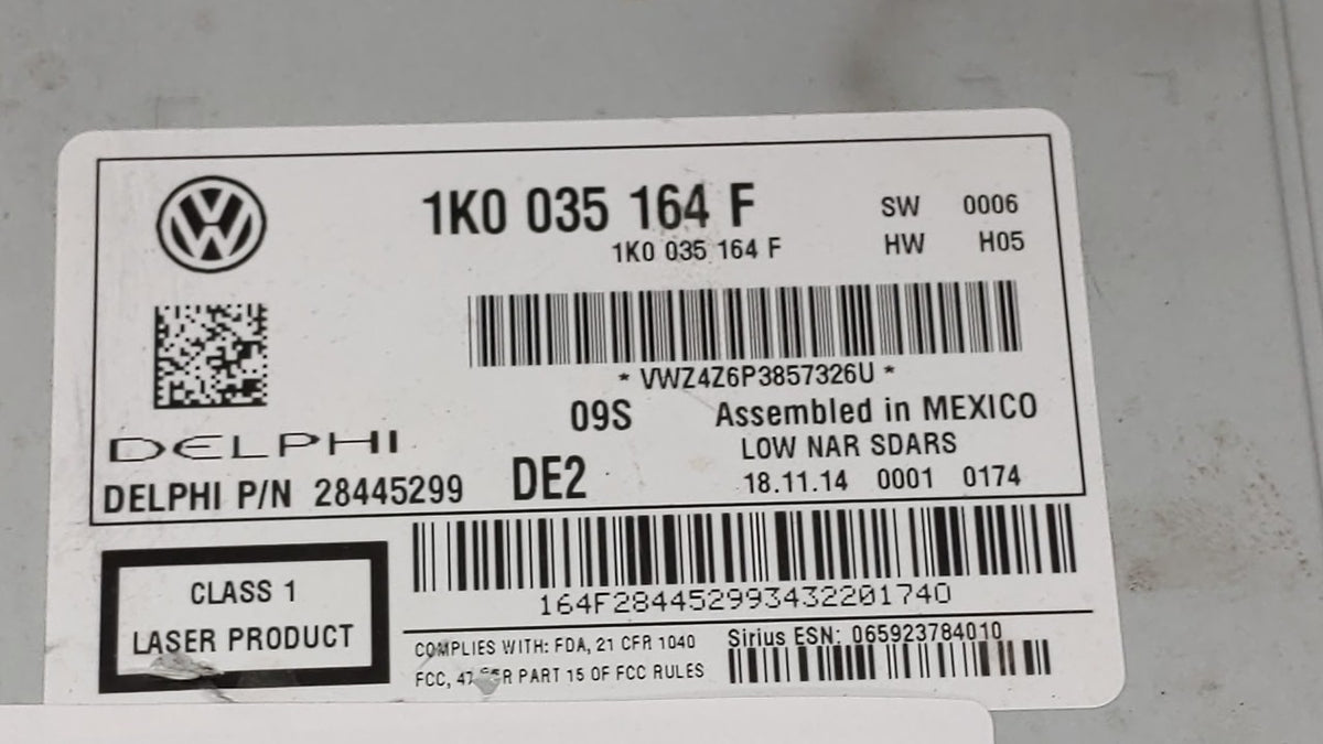 2014-2014 Volkswagen Jetta Am Fm Cd Player Radio Receiver 243473 - Oemusedautoparts1.com