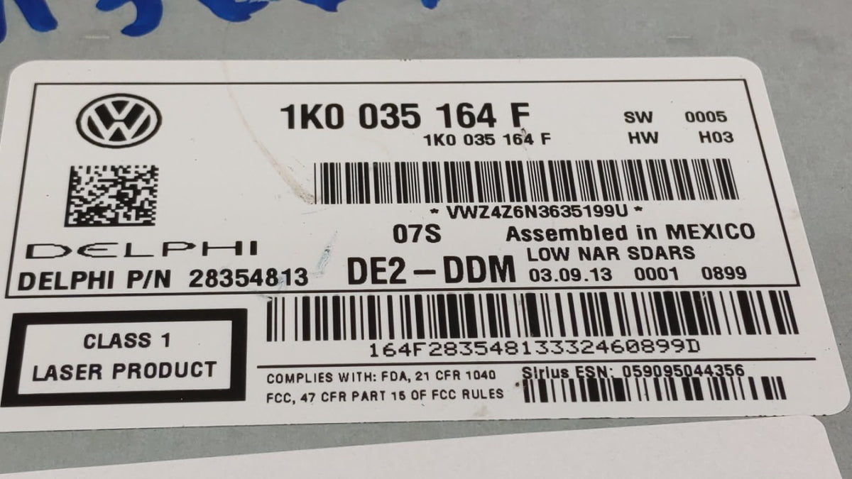2014-2014 Volkswagen Jetta Am Fm Cd Player Radio Receiver 266637 - Oemusedautoparts1.com