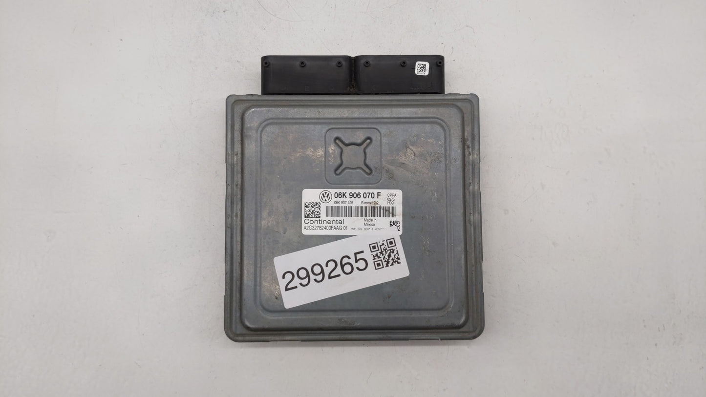 2014 Volkswagen Jetta PCM Engine Control Computer ECU ECM PCU OEM P/N:06K 906 070 C 06K 907 425, 06K 906 070 F Fits OEM Used