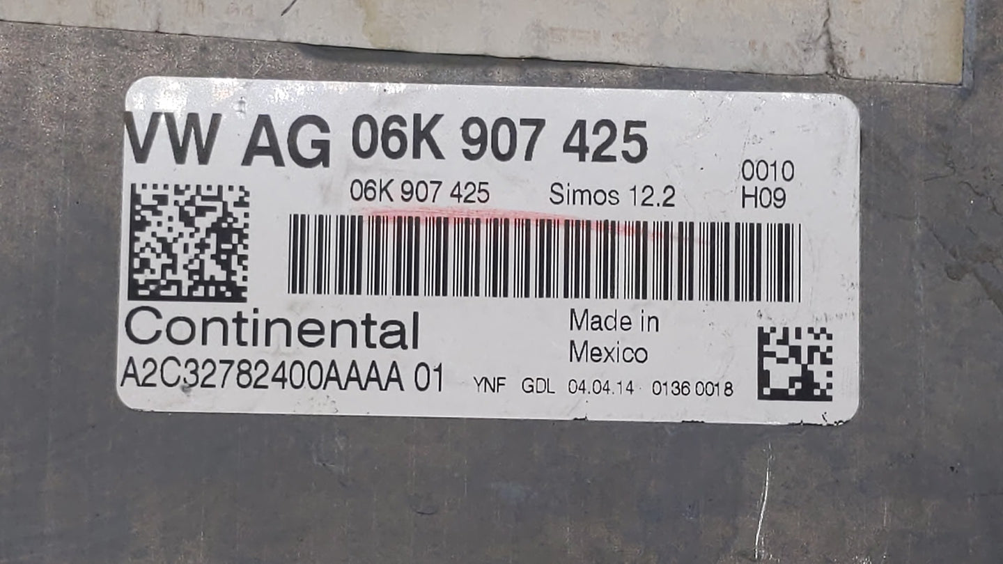 2014 Volkswagen Jetta PCM Engine Control Computer ECU ECM PCU OEM P/N:06K 906 070 C 06K 907 425, 06K 906 070 F Fits OEM Used