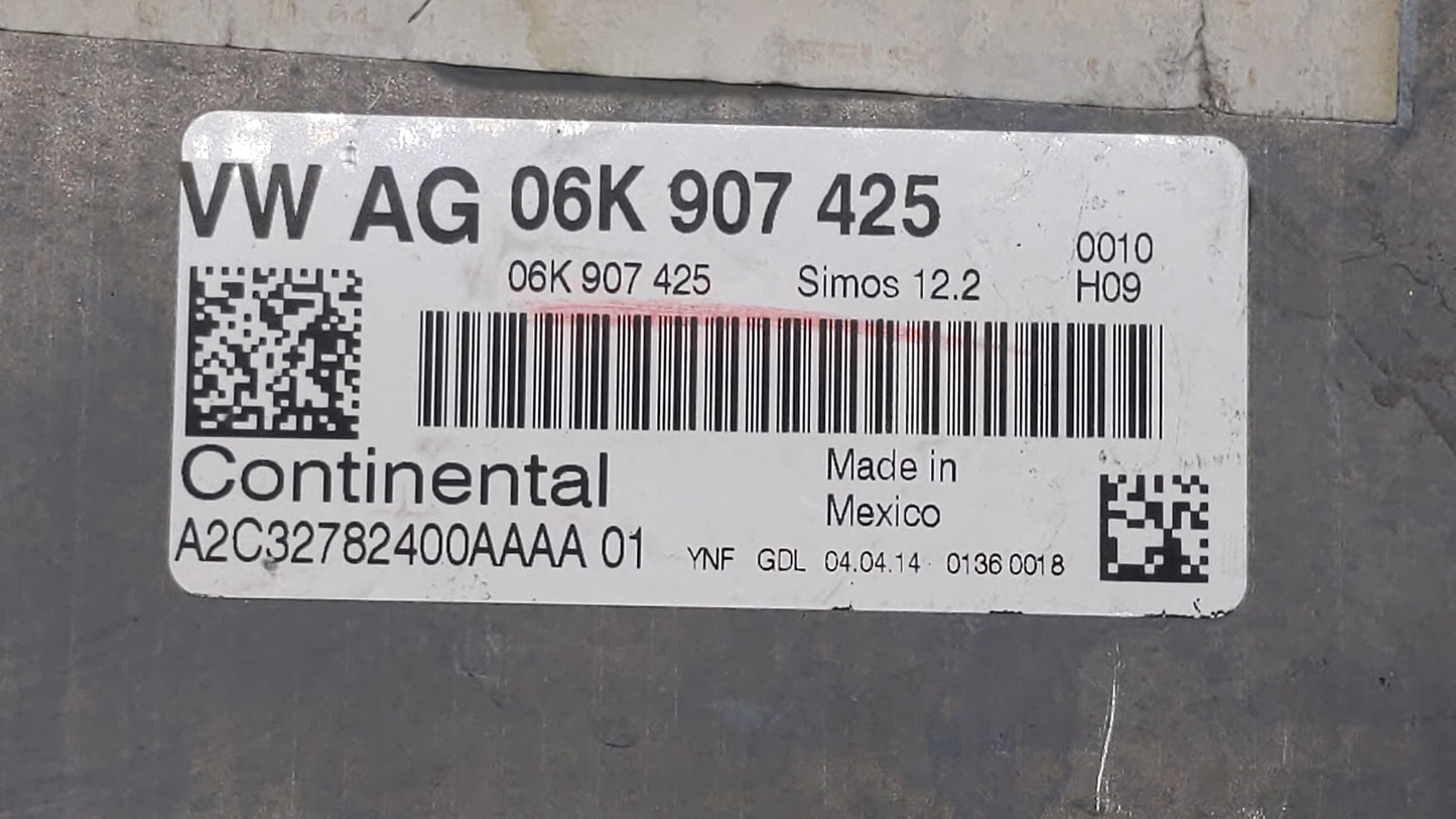 2014 Volkswagen Jetta PCM Engine Control Computer ECU ECM PCU OEM P/N:06K 906 070 C 06K 907 425, 06K 906 070 F Fits OEM Used