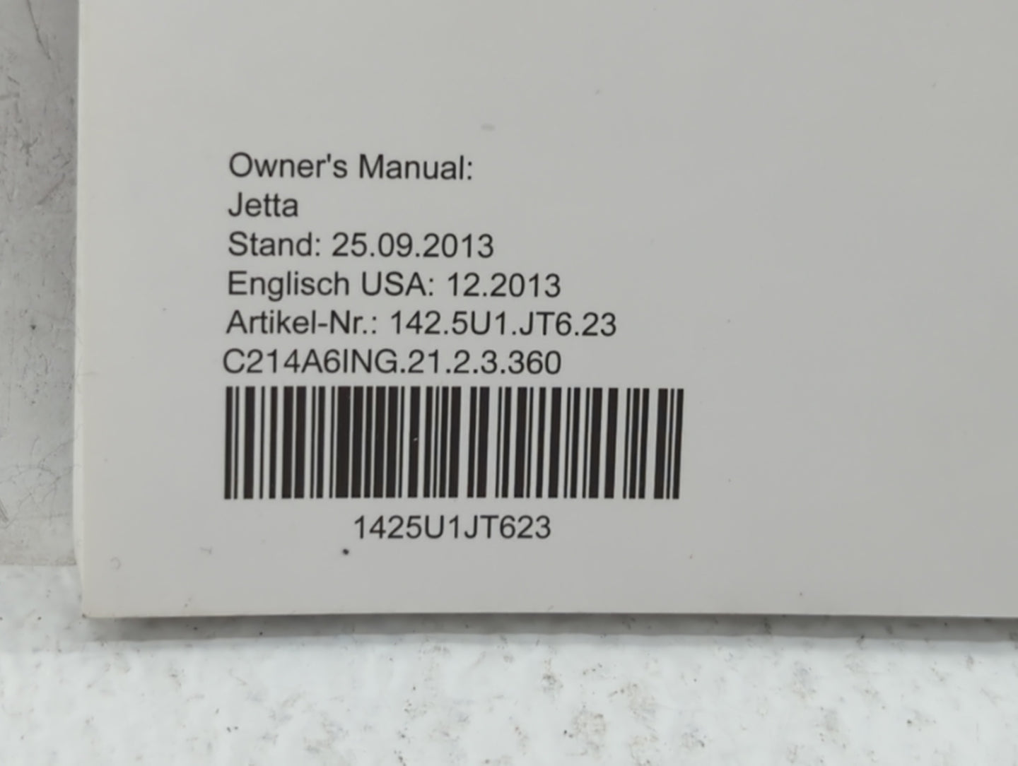 2014 Volkswagen Jetta Owners Manual Book Guide OEM Used Auto Parts - Oemusedautoparts1.com