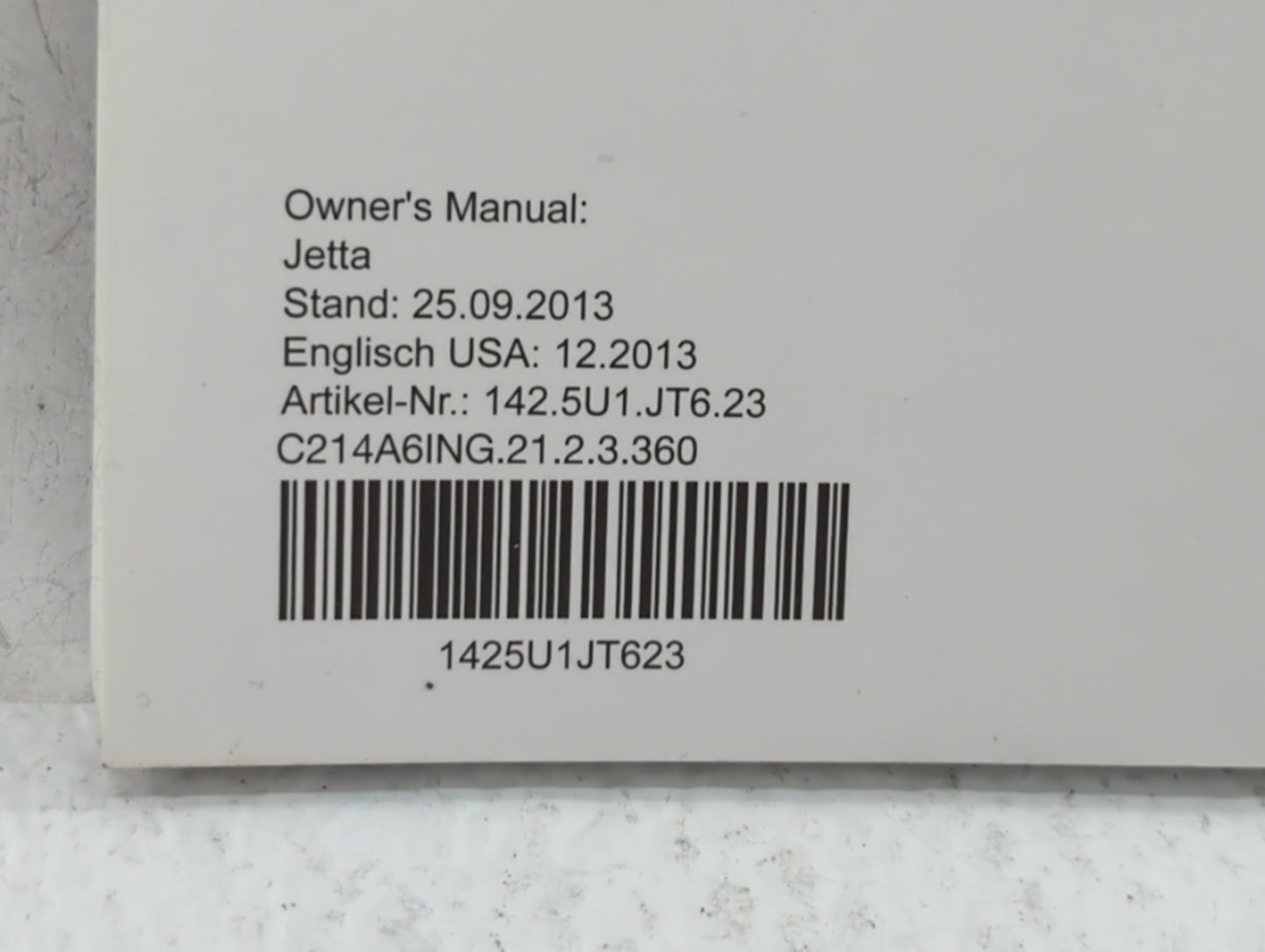 2014 Volkswagen Jetta Owners Manual Book Guide OEM Used Auto Parts - Oemusedautoparts1.com