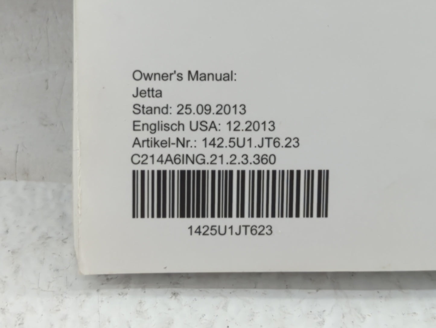 2014 Volkswagen Jetta Owners Manual Book Guide OEM Used Auto Parts - Oemusedautoparts1.com