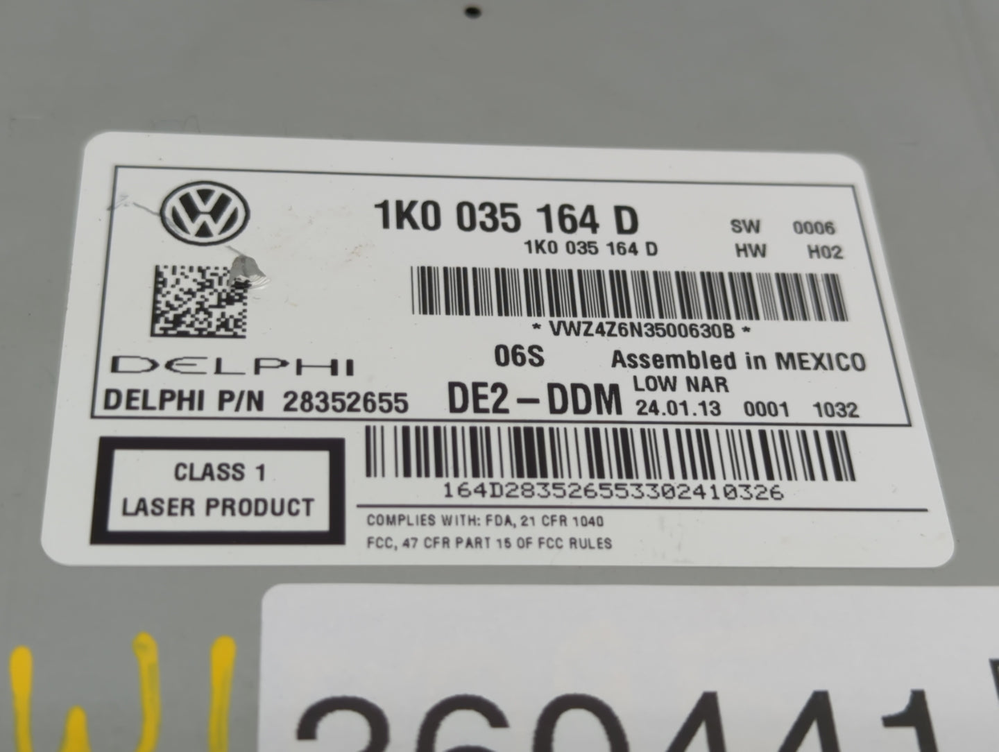 2011-2014 Volkswagen Jetta Am Fm Cd Player Radio Receiver - Oemusedautoparts1.com