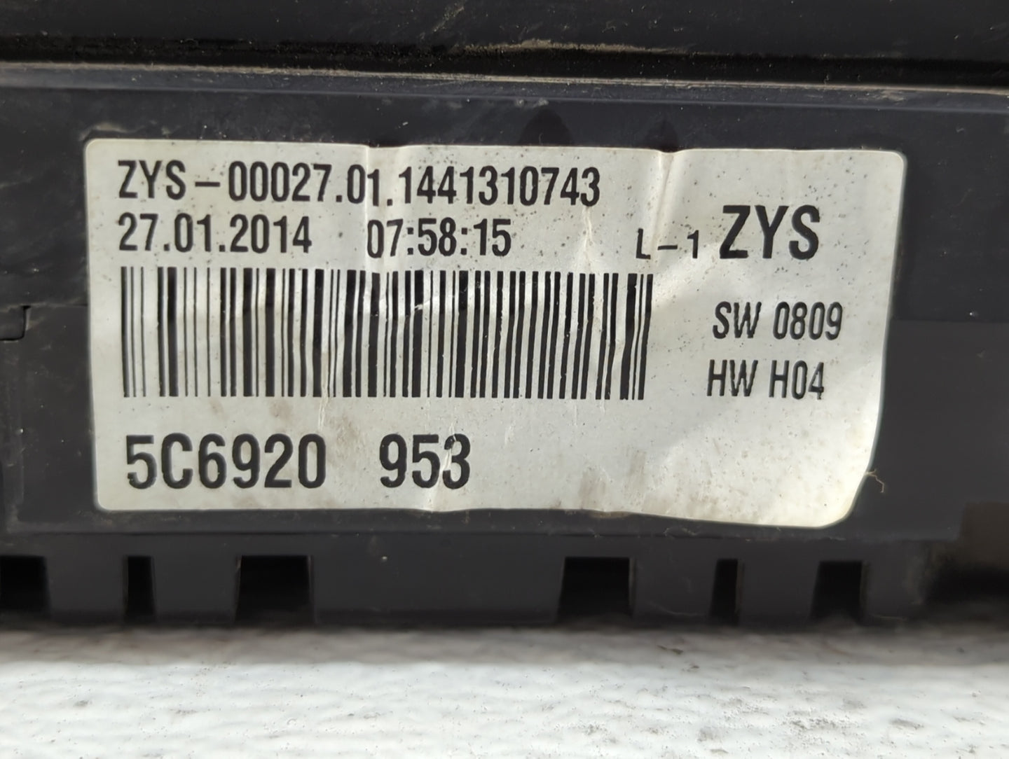 2014 Volkswagen Jetta Instrument Cluster Speedometer Gauges P/N:5C6920953 5C6 920 953 Fits OEM Used Auto Parts - Oemusedauto