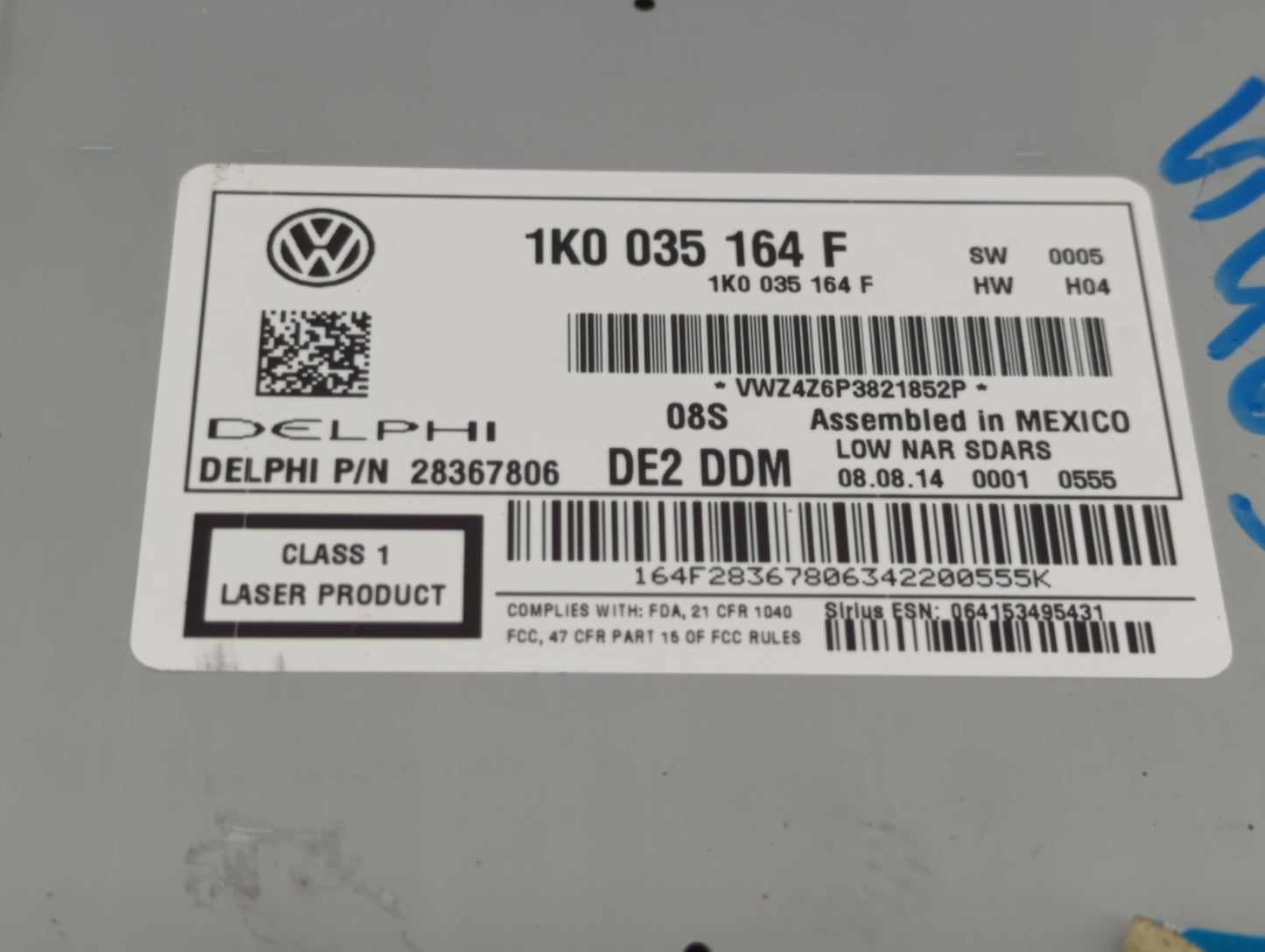 2014-2014 Volkswagen Jetta Am Fm Cd Player Radio Receiver - Oemusedautoparts1.com