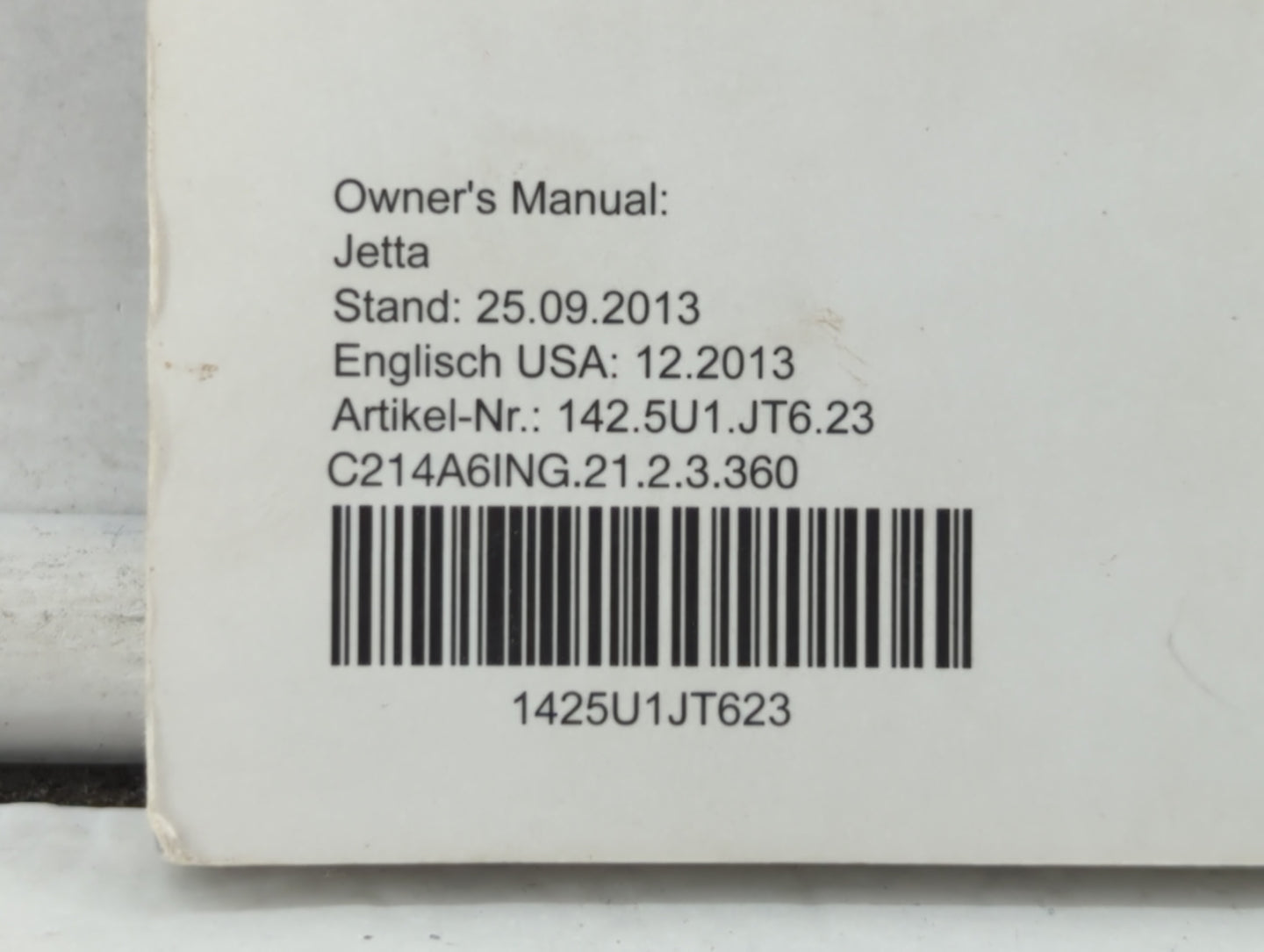 2014 Volkswagen Jetta Owners Manual Book Guide OEM Used Auto Parts - Oemusedautoparts1.com