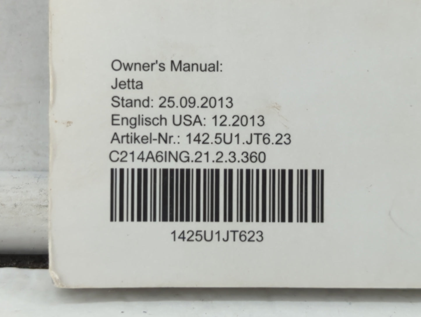 2014 Volkswagen Jetta Owners Manual Book Guide OEM Used Auto Parts - Oemusedautoparts1.com