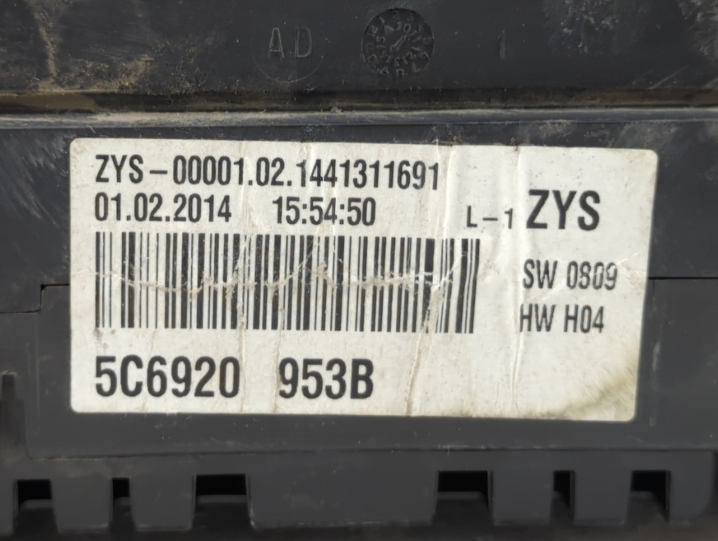 2014 Volkswagen Jetta Instrument Cluster Speedometer Gauges P/N:5C6 920 953 B 5C6920953B, 5C6 920 953B Fits OEM Used Auto Pa