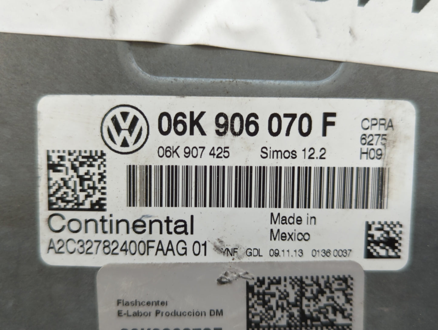 2014 Volkswagen Jetta PCM Engine Control Computer ECU ECM PCU OEM P/N:06K 906 070 C 06K 907 425, 06K 906 070 F Fits OEM Used