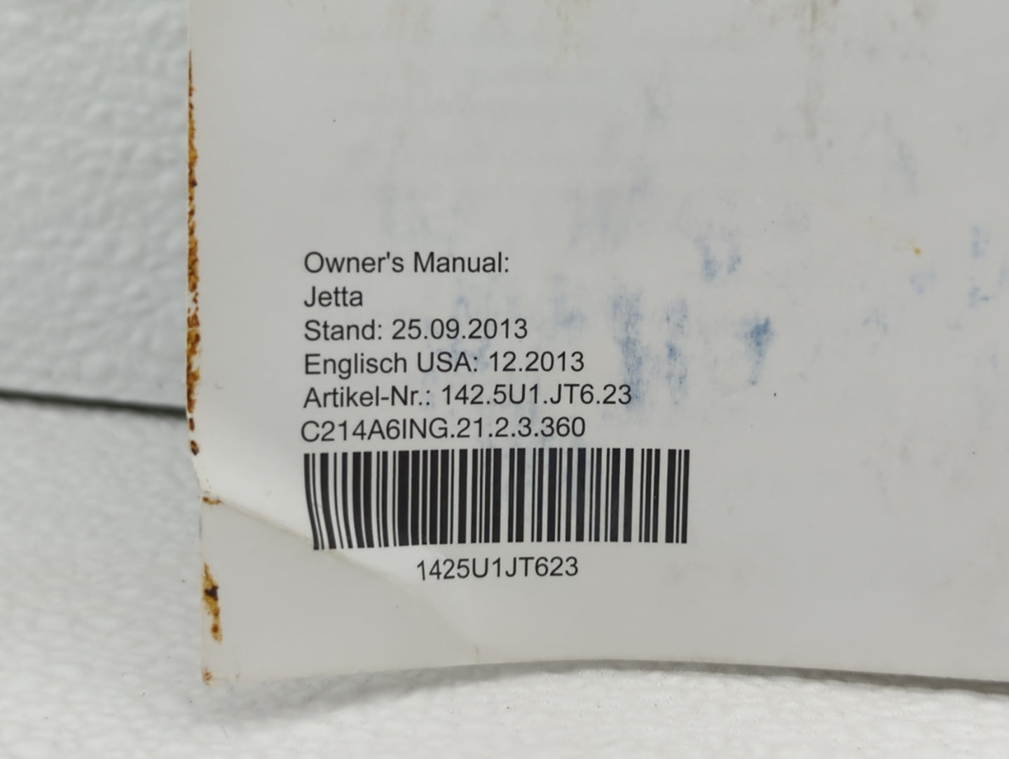 2014 Volkswagen Jetta Owners Manual Book Guide OEM Used Auto Parts - Oemusedautoparts1.com