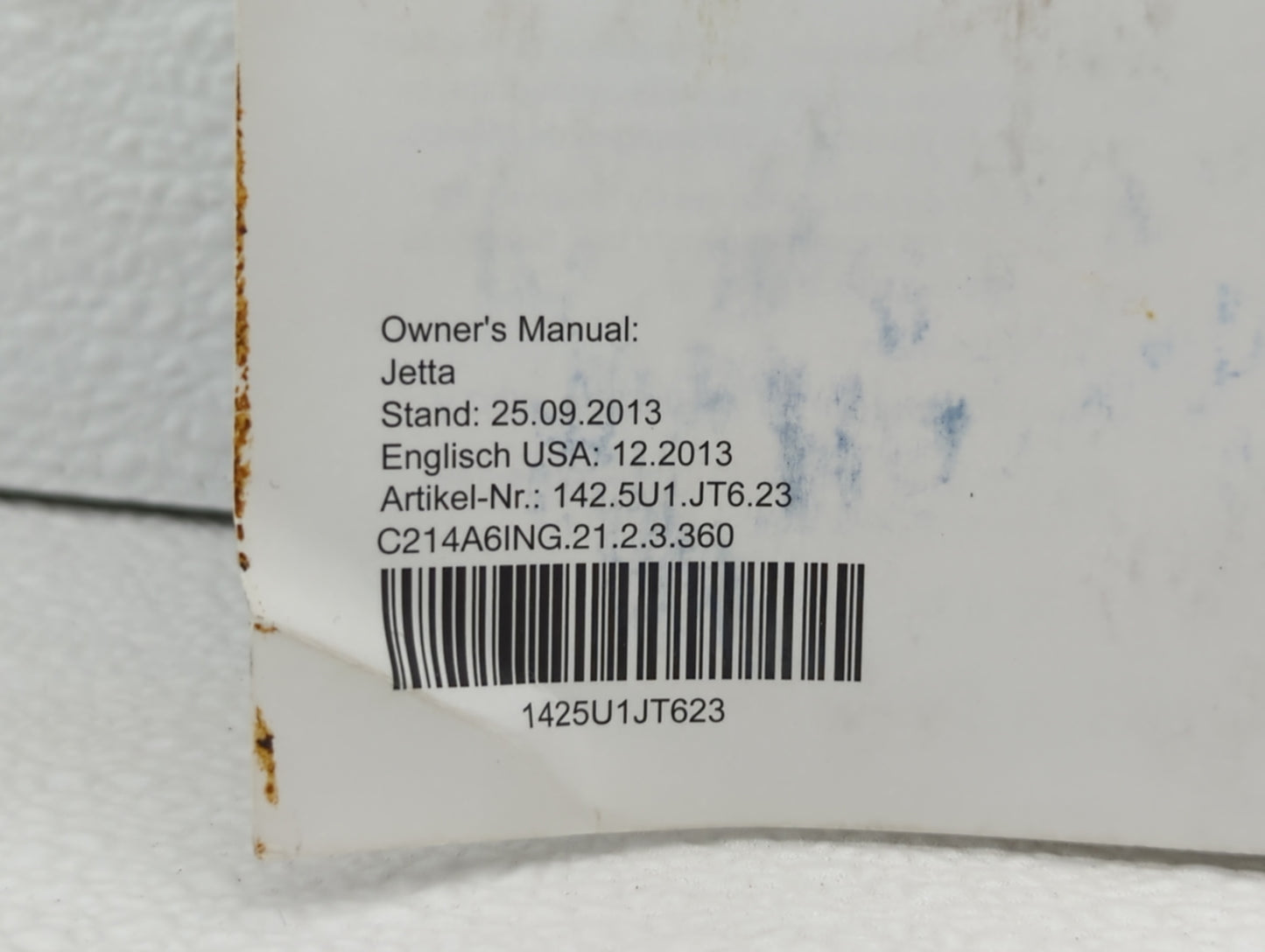 2014 Volkswagen Jetta Owners Manual Book Guide OEM Used Auto Parts - Oemusedautoparts1.com