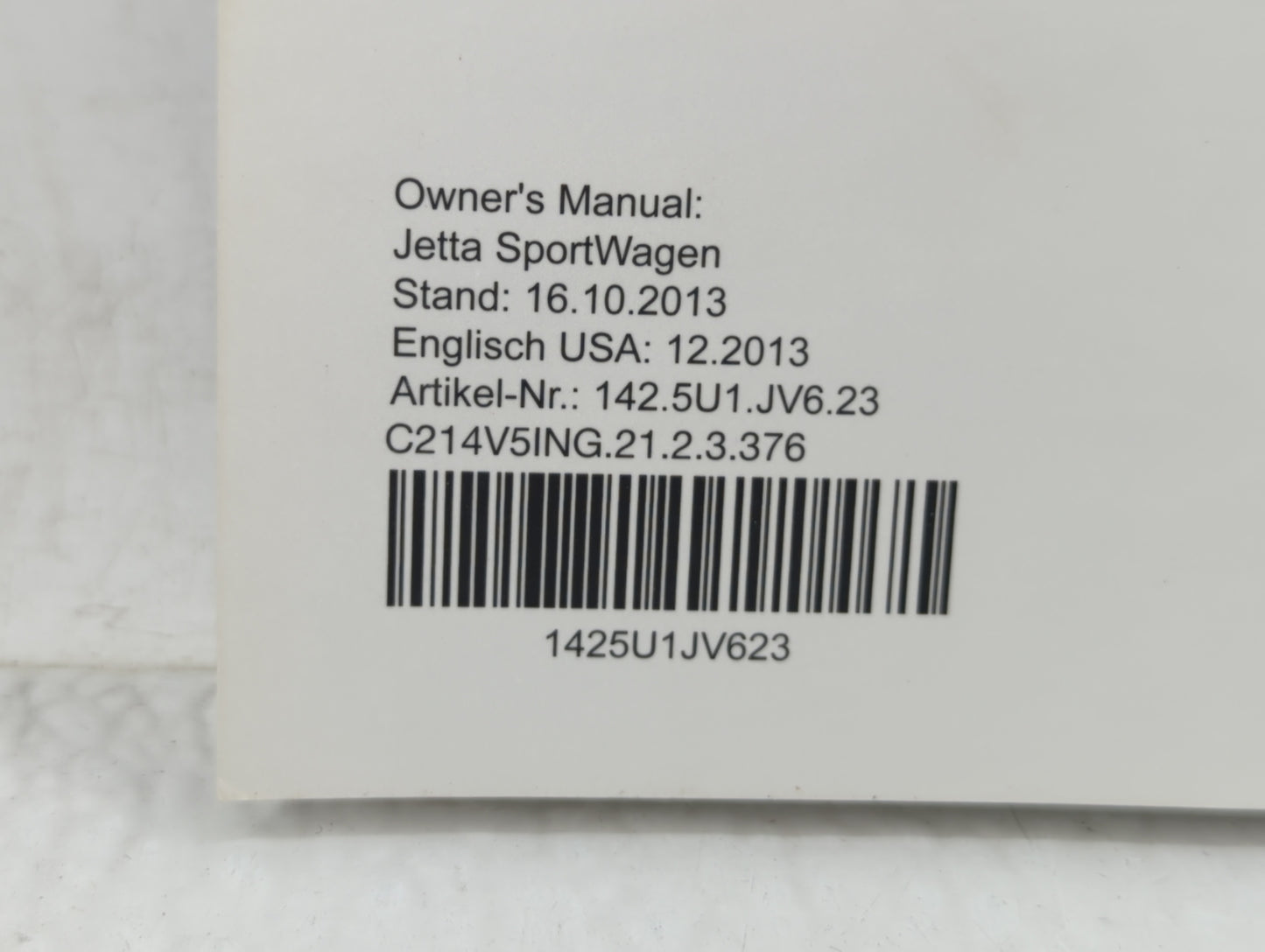 2014 Volkswagen Jetta Owners Manual Book Guide OEM Used Auto Parts - Oemusedautoparts1.com