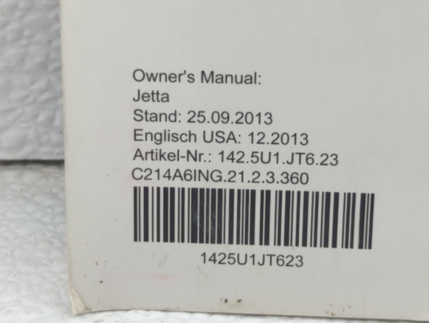 2014 Volkswagen Jetta Owners Manual Book Guide OEM Used Auto Parts - Oemusedautoparts1.com