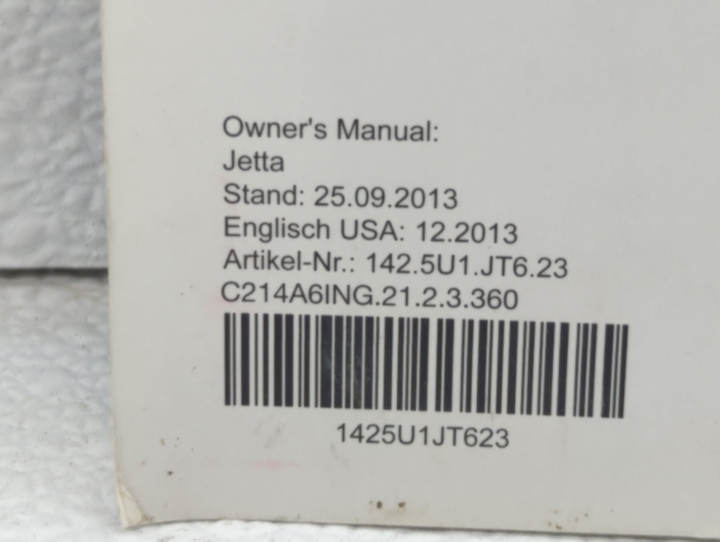 2014 Volkswagen Jetta Owners Manual Book Guide OEM Used Auto Parts - Oemusedautoparts1.com