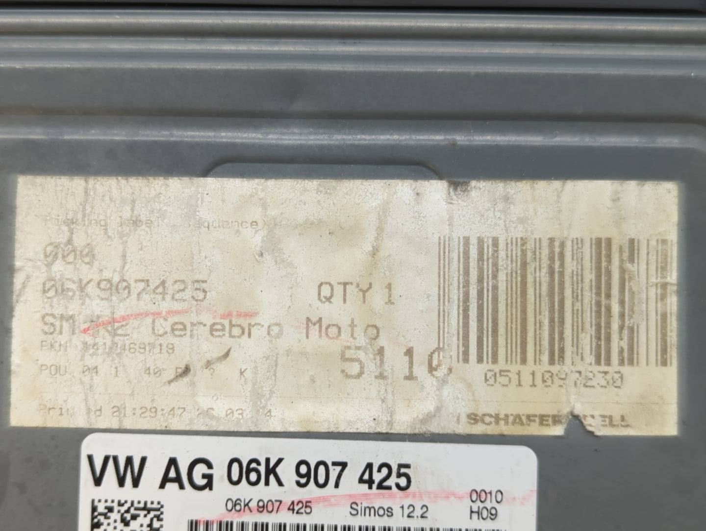 2014 Volkswagen Jetta PCM Engine Control Computer ECU ECM PCU OEM P/N:06K 907 425 06K 906 070 C, 06K 906 070 F Fits OEM Used